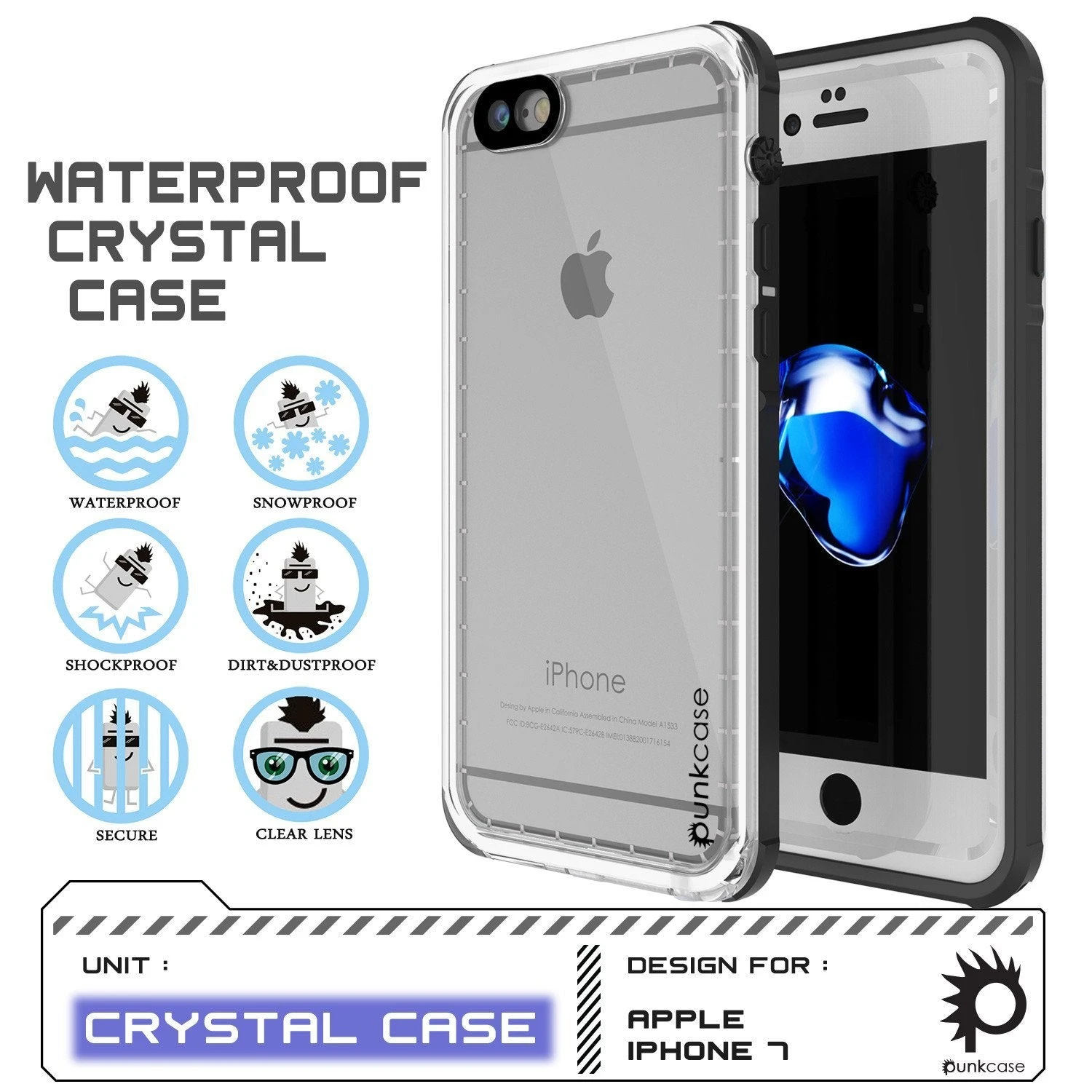 Apple IPhone 8 Waterproof Case, PUNKcase CRYSTAL White W/ Attached Screen Protector| Warranty 4 Apple IPhone 8 Waterproof Case, PUNKcase CRYSTAL White W/ Attached Screen Protector| Warranty - Image 2