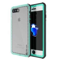 IPhone 7+ Plus Waterproof Case, PUNKcase CRYSTAL Teal W/ Attached Screen Protector| Warranty