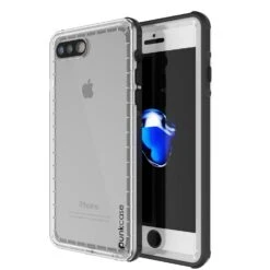 IPhone 7+ Plus Waterproof Case, PUNKcase CRYSTAL White W/ Attached Screen Protector| Warranty