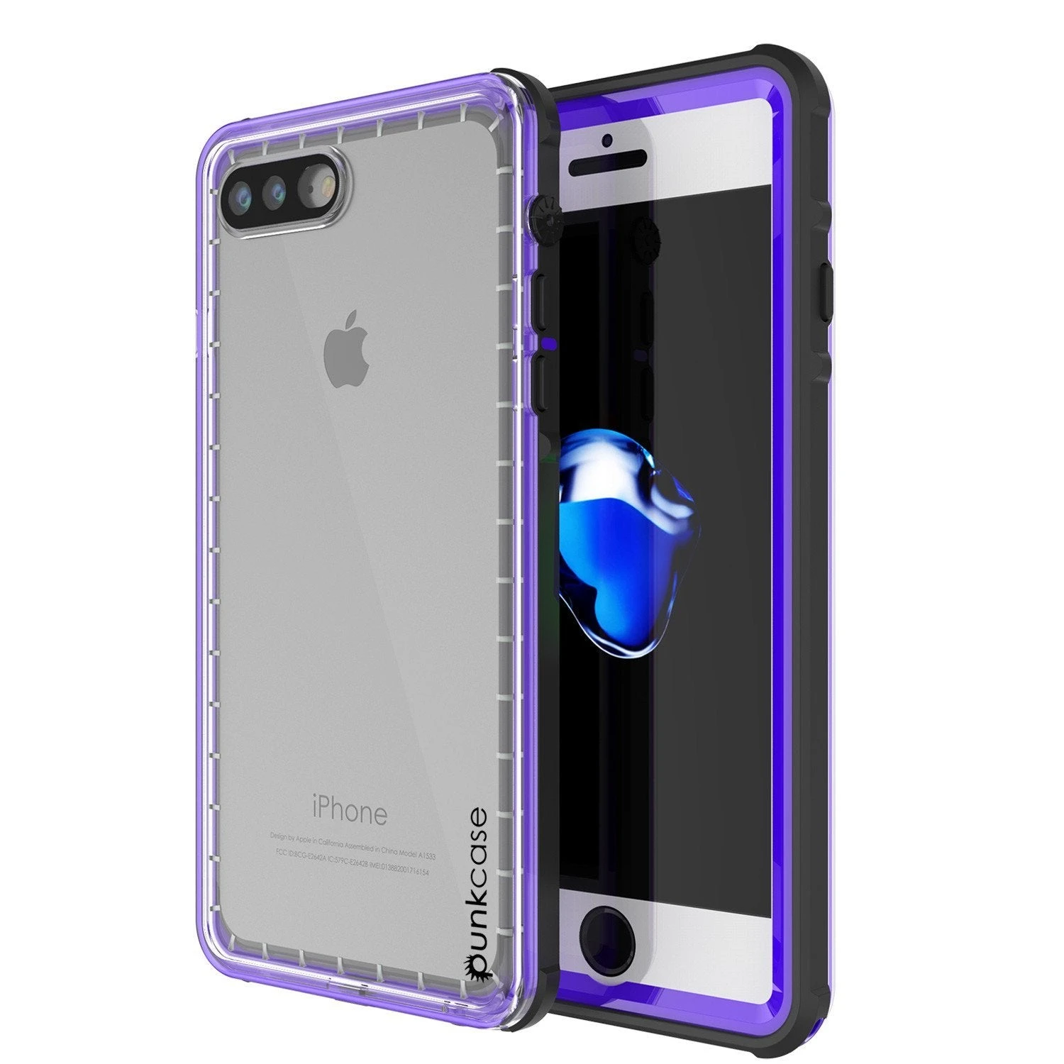 IPhone 8+ Plus Waterproof Case, PUNKcase CRYSTAL Purple W/ Attached Screen Protector| Warranty 3 IPhone 8+ Plus Waterproof Case, PUNKcase CRYSTAL Purple W/ Attached Screen Protector| Warranty