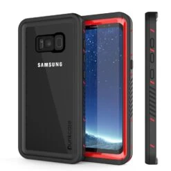 Galaxy S8 PLUS Waterproof Case, Punkcase [Extreme Series] [Slim Fit] [IP68 Certified] [Shockproof] [Snowproof] [Dirproof] Armor Cover W/ Built In Screen Protector For Samsung Galaxy S8+ [Red]