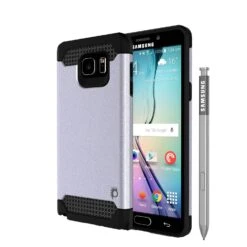 Galaxy Note 5 Case PunkCase Galactic SIlver Series Slim Armor Soft Cover Case W/ Tempered Glass