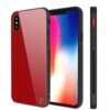 IPhone X Case, Punkcase GlassShield Ultra Thin Protective 9H Full Body Tempered Glass Cover W/ Drop Protection & Non Slip Grip For Apple IPhone 10 [Red]