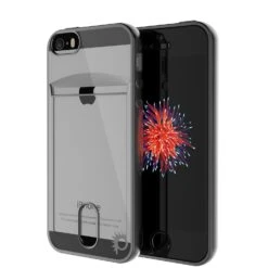 IPhone SE/5S/5 Case, PUNKCASE® LUCID Black Series | Card Slot | SHIELD Screen Protector | Ultra Fit -Phone Vibe Shop perspektive iphone se