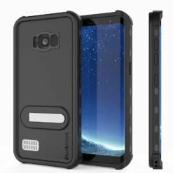 Protector [PURPLE]Galaxy S8 Waterproof Case, Punkcase [KickStud Series] [Slim Fit] [IP68 Certified] [Shockproof] [Snowproof] Armor Cover [Black]