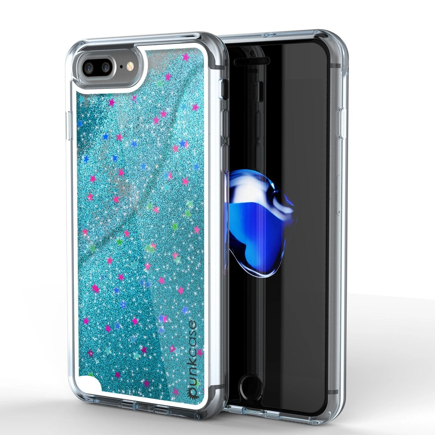 IPhone 8+ Plus Case, PunkCase LIQUID Teal Series, Protective Dual Layer Floating Glitter Cover 3 IPhone 8+ Plus Case, PunkCase LIQUID Teal Series, Protective Dual Layer Floating Glitter Cover