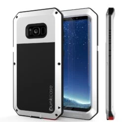 Galaxy S8+ PlusCase, PUNKcase Metallic White ShockproofSlim Metal Armor Case