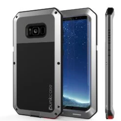 Galaxy S8 Case, PUNKcase Metallic Silver ShockproofSlim Metal Armor Case