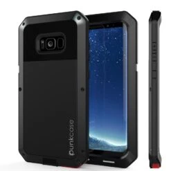 Galaxy Note 8 Case, PUNKcase Metallic Black ShockproofSlim Metal Armor Case