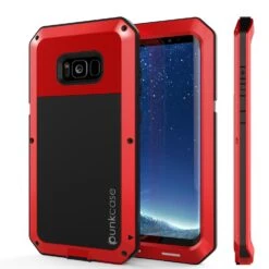 Galaxy Note 8Case, PUNKcase Metallic Red ShockproofSlim Metal Armor Case