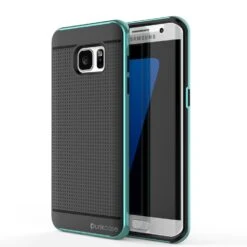 Galaxy S7 Edge Case, PunkCase STEALTH Teal Series Hybrid 3-Piece Shockproof Dual Layer Cover
