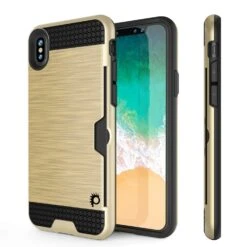 IPhone X Case, PUNKcase [SLOT Series] Slim Fit Dual-Layer Armor Cover & Tempered Glass PUNKSHIELD Screen Protector For Apple IPhone X [Gold] -Phone Vibe Shop perspektive slot case iphone x df18cf12 d000 433f b822 b18b82c10efe