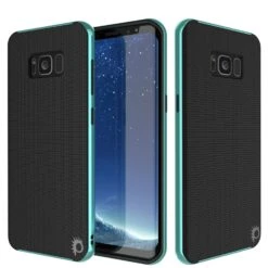 Galaxy S8 Case, PunkCase [Stealth Series] Hybrid 3-Piece Shockproof Dual Layer Cover [Non-Slip] [Soft TPU + PC Bumper] With PUNKSHIELD Screen Protector For Samsung S8 Edge [Teal]