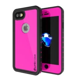IPhone 8 Waterproof Case, Punkcase [Pink] [StudStar Series] [Slim Fit][IP68 Certified][Dirtproof] [Snowproof]