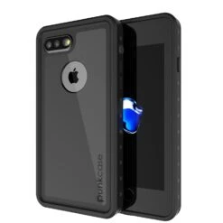 IPhone 7+ Plus Waterproof IP68 Case, Punkcase [Black] [StudStar Series] [Slim Fit] [Dirtproof]