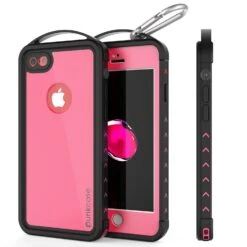 IPhone 7 Waterproof Case, Punkcase ALPINE Series, Pink | Heavy Duty Armor Cover