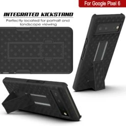 Punkcase Google Pixel 6 Case With Screen Protector, Holster Belt Clip [Black] -Phone Vibe Shop pixel 6 case punkcase with screen protector holster belt clip built in kickstand non slip dual layer hybrid tpu full body protection thin fit for Google pixel 6 black 5