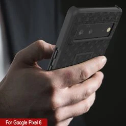 Punkcase Google Pixel 6 Case With Screen Protector, Holster Belt Clip [Black] -Phone Vibe Shop pixel 6 case punkcase with screen protector holster belt clip built in kickstand non slip dual layer hybrid tpu full body protection thin fit for Google pixel 6 black 6