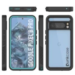 Google Pixel 8 Pro Waterproof Case, Punkcase [Extreme Series] Armor Cover W/ Built In Screen Protector [Teal] -Phone Vibe Shop pixel 8 pro waterproof case punkcase extreme series slim fit ip68 certified shockproof snowproof dirtproof military grade rugged innovative design armor cover w built in screen 9 c2d4