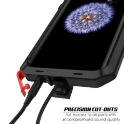 Galaxy S9 Metal Case, Heavy Duty Military Grade Rugged Armor Cover [shock Proof] Hybrid Full Body Hard Aluminum & TPU Design [non Slip] W/ Prime Drop Protection For Samsung Galaxy S9 [Black] -Phone Vibe Shop port metallic case Galaxy S9