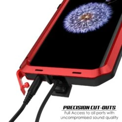 Galaxy S9 Metal Case, Heavy Duty Military Grade Rugged Armor Cover [shock Proof] Hybrid Full Body Hard Aluminum & TPU Design [non Slip] W/ Prime Drop Protection For Samsung Galaxy S9 [Red] -Phone Vibe Shop port metallic case Galaxy S9 dbb5fdb4 0597 4072 8e73 9cc355b0182a