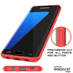 Galaxy S7 Edge Case [MASK Series] [RED] Full Body Hybrid Dual Layer TPU Cover W/ Protective PUNKSHIELD Screen Protector -Phone Vibe Shop port the mask gaalaxy s7edge 6f035bfe 2177 4fef 96d6 dd124496b24f
