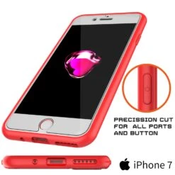 IPhone 7 Case [MASK Series] [RED] Full Body Hybrid Dual Layer TPU Cover W/ Protective Tempered Glass Screen Protector -Phone Vibe Shop port themask iphone 7 57033e6d 2e1e 4bf7 a04f 9a9169b12a48