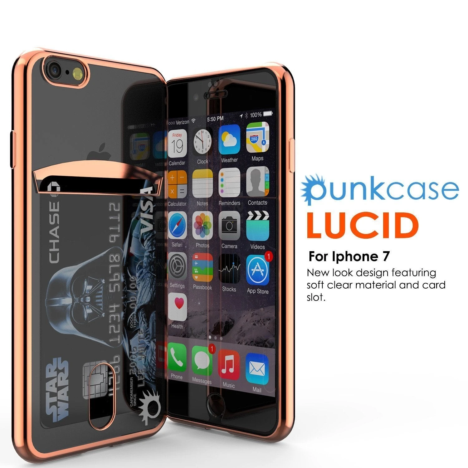 IPhone 8 Case, PUNKCASE® LUCID Rose Gold Series | Card Slot | SHIELD Screen Protector | Ultra Fit 6 IPhone 8 Case, PUNKCASE® LUCID Rose Gold Series | Card Slot | SHIELD Screen Protector | Ultra Fit - Image 4