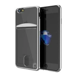 IPhone 7+ Plus Case, PUNKCASE® LUCID Silver Series | Card Slot | SHIELD Screen Protector | Ultra Fit