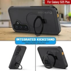 Galaxy S25 Plus Waterproof Case [Kickstud 2.0 Series] Protective IP68 Cover W/Screen Protector & Kickstand [Black] -Phone Vibe Shop punkcase for galaxy s25 plus waterproof case kickstud 2 0 seriess protective ip68 certified cover w screen protector kickstand ultra slim 360 protection slim fit innovative design 4 c