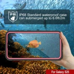 Galaxy S25 Waterproof Case [Kickstud 2.0 Series] Protective IP68 Cover W/Screen Protector & Kickstand [Pink] -Phone Vibe Shop punkcase for galaxy s25 waterproof case kickstud 2 0 seriess protective ip68 certified cover w screen protector kickstand ultra slim 360 protection slim fit innovative design 3 c83ba2