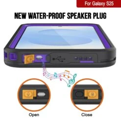 Galaxy S25 Waterproof Case [Kickstud 2.0 Series] Protective IP68 Cover W/Screen Protector & Kickstand [Purple] -Phone Vibe Shop punkcase for galaxy s25 waterproof case kickstud 2 0 seriess protective ip68 certified cover w screen protector kickstand ultra slim 360 protection slim fit innovative design 6 51575a