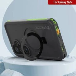 Galaxy S25 Waterproof Case [Kickstud 2.0 Series] Protective IP68 Cover W/Screen Protector & Kickstand [Green] -Phone Vibe Shop punkcase for galaxy s25 waterproof case kickstud 2 0 seriess protective ip68 certified cover w screen protector kickstand ultra slim 360 protection slim fit innovative design 8 cf5f4d