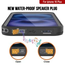 IPhone 16 Plus Waterproof Case [Kickstud 2.0 Series] Protective IP68 Cover W/Screen Protector & Kickstand [Grey] -Phone Vibe Shop punkcase for iphone 16 plus waterproof case kickstud 2 0 seriess protective ip68 certified cover w screen protector kickstand ultra slim 360 protection slim fit innovative design 5 73