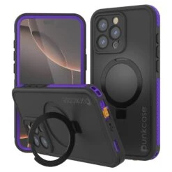 IPhone 16 Pro Waterproof Case [Kickstud 2.0 Series] Protective IP68 Cover W/Screen Protector & Kickstand [Purple]