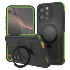 IPhone 16 Pro Waterproof Case [Kickstud 2.0 Series] Protective IP68 Cover W/Screen Protector & Kickstand [Green]