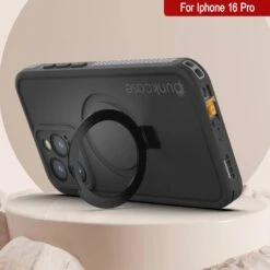 IPhone 16 Pro Waterproof Case [Kickstud 2.0 Series] Protective IP68 Cover W/Screen Protector & Kickstand [Grey] -Phone Vibe Shop punkcase for iphone 16 pro waterproof case kickstud 2 0 seriess protective ip68 certified cover w screen protector kickstand ultra slim 360 protection slim fit innovative design 8 0c0