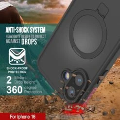 Phone Vibe Shop -Phone Vibe Shop punkcase for iphone 16 waterproof case kickstud 2 0 seriess protective ip68 certified cover w screen protector kickstand ultra slim 360 protection slim fit innovative design 2 56abaa6