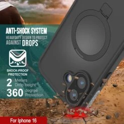 Phone Vibe Shop -Phone Vibe Shop punkcase for iphone 16 waterproof case kickstud 2 0 seriess protective ip68 certified cover w screen protector kickstand ultra slim 360 protection slim fit innovative design 2 5b2113d