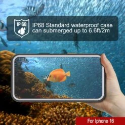 IPhone 16 Waterproof Case [Kickstud 2.0 Series] Protective IP68 Cover W/Screen Protector & Kickstand [White] -Phone Vibe Shop punkcase for iphone 16 waterproof case kickstud 2 0 seriess protective ip68 certified cover w screen protector kickstand ultra slim 360 protection slim fit innovative design 4 1450104