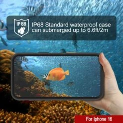 IPhone 16 Waterproof Case [Kickstud 2.0 Series] Protective IP68 Cover W/Screen Protector & Kickstand [Black] -Phone Vibe Shop punkcase for iphone 16 waterproof case kickstud 2 0 seriess protective ip68 certified cover w screen protector kickstand ultra slim 360 protection slim fit innovative design 4 7e26cbc