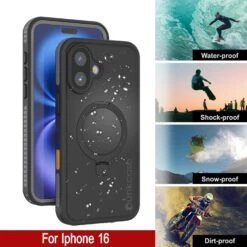 IPhone 16 Waterproof Case [Kickstud 2.0 Series] Protective IP68 Cover W/Screen Protector & Kickstand [Grey] -Phone Vibe Shop punkcase for iphone 16 waterproof case kickstud 2 0 seriess protective ip68 certified cover w screen protector kickstand ultra slim 360 protection slim fit innovative design 6 2fc340c