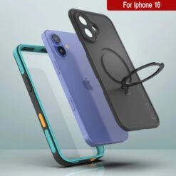 IPhone 16 Waterproof Case [Kickstud 2.0 Series] Protective IP68 Cover W/Screen Protector & Kickstand [Teal] -Phone Vibe Shop punkcase for iphone 16 waterproof case kickstud 2 0 seriess protective ip68 certified cover w screen protector kickstand ultra slim 360 protection slim fit innovative design 7 652fad0