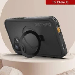 IPhone 16 Waterproof Case [Kickstud 2.0 Series] Protective IP68 Cover W/Screen Protector & Kickstand [Grey] -Phone Vibe Shop punkcase for iphone 16 waterproof case kickstud 2 0 seriess protective ip68 certified cover w screen protector kickstand ultra slim 360 protection slim fit innovative design 8 2824a2b