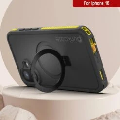 IPhone 16 Waterproof Case [Kickstud 2.0 Series] Protective IP68 Cover W/Screen Protector & Kickstand (Yellow) -Phone Vibe Shop punkcase for iphone 16 waterproof case kickstud 2 0 seriess protective ip68 certified cover w screen protector kickstand ultra slim 360 protection slim fit innovative design 8 cf25b78