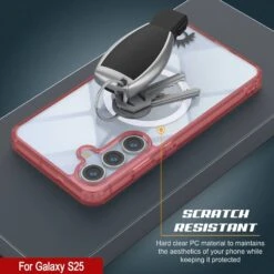 Galaxy S25 Magnetic Wireless Charging Case [Clear Acrylic Series] [Non-Slip] For Galaxy S25 [Red] -Phone Vibe Shop punkcase galaxy s25 magsafe case clear acrylic series for galaxy s25 5g 6 8 2025 black lightweight sturdy transparent non yellowing long lasting excellent design non slip grip 4 07efc