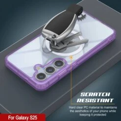 Galaxy S25 Magnetic Wireless Charging Case [Clear Acrylic Series] [Non-Slip] For Galaxy S25 [Purple] -Phone Vibe Shop punkcase galaxy s25 magsafe case clear acrylic series for galaxy s25 5g 6 8 2025 black lightweight sturdy transparent non yellowing long lasting excellent design non slip grip 4 3f915