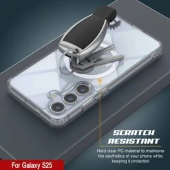 Galaxy S25 Magnetic Wireless Charging Case [Clear Acrylic Series] [Non-Slip] For Galaxy S25 [Clear] -Phone Vibe Shop punkcase galaxy s25 magsafe case clear acrylic series for galaxy s25 5g 6 8 2025 black lightweight sturdy transparent non yellowing long lasting excellent design non slip grip 4 417da