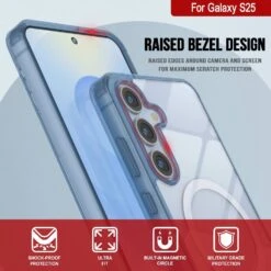 Galaxy S25 Magnetic Wireless Charging Case [Clear Acrylic Series] [Non-Slip] For Galaxy S25 [Navy] -Phone Vibe Shop punkcase galaxy s25 magsafe case clear acrylic series for galaxy s25 5g 6 8 2025 black lightweight sturdy transparent non yellowing long lasting excellent design non slip grip 5 30d43