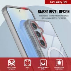 Galaxy S25 Magnetic Wireless Charging Case [Clear Acrylic Series] [Non-Slip] For Galaxy S25 [Silver] -Phone Vibe Shop punkcase galaxy s25 magsafe case clear acrylic series for galaxy s25 5g 6 8 2025 black lightweight sturdy transparent non yellowing long lasting excellent design non slip grip 5 311f3